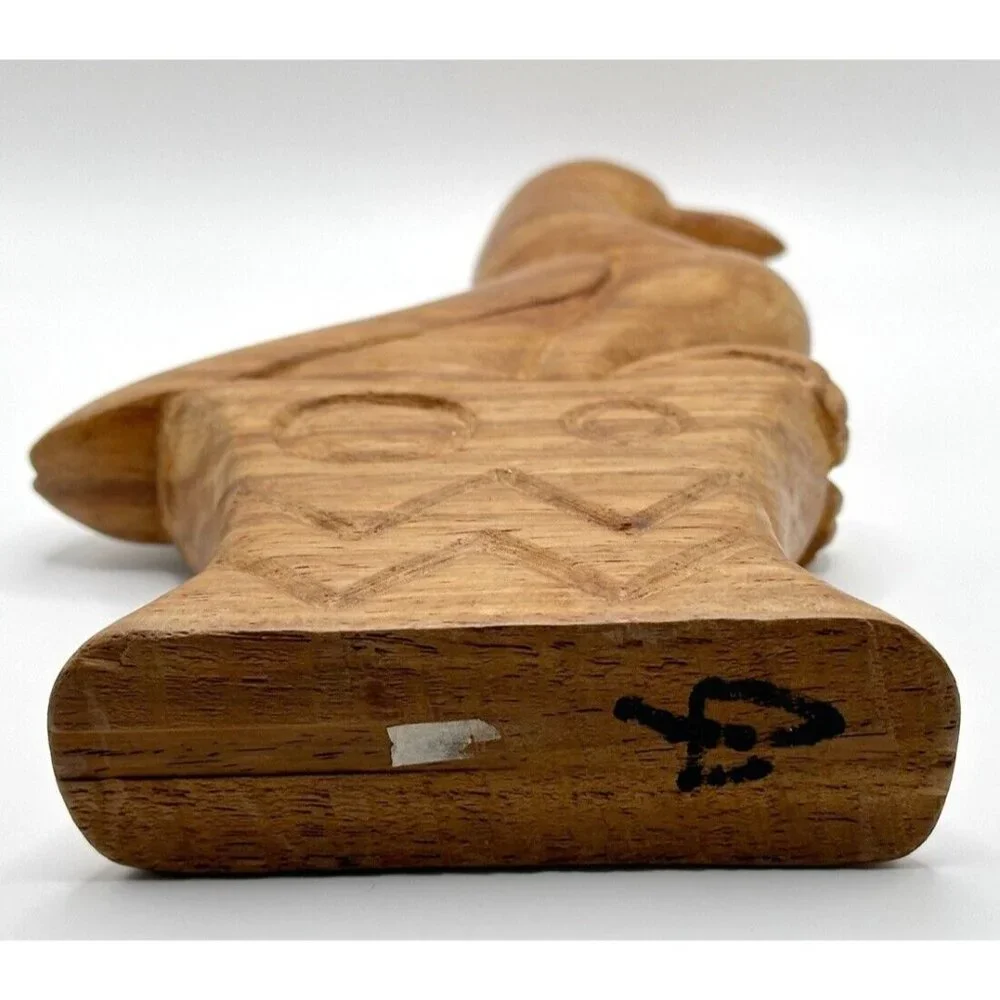 Hand Carved Wooden Bird‎ Eagle Statue Figure 8.25”